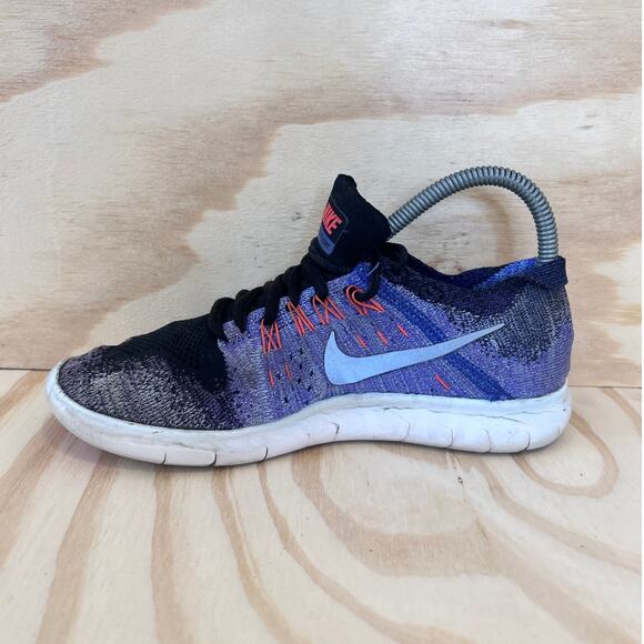 Nike - Free RN Flyknit - Running Shoes - Black/Purple - Women's - 7 - 880844-005 - Picture 4 of 9